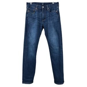 GAP DENIM 1969 Slim Straight Stretch Worn Dark 5-Pocket Denim Jeans Men's 30x30